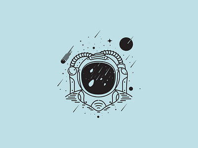 Astronaut Jack astronaut designer icon illustration logo meteorite minimal nasa space star vector