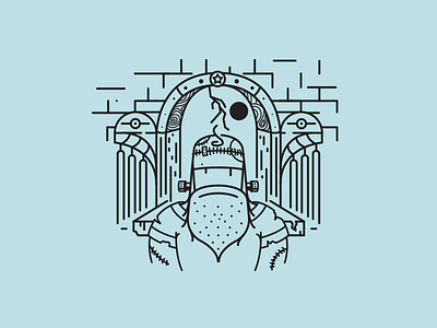 Frankenstein adobe beard frankenstain halloween icon illustration illustrator man monster sweet vector zombie