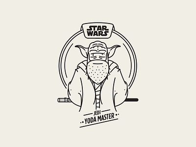 Yoda Jedi Master beard illustration jedi light saber starwars vector wars yoda