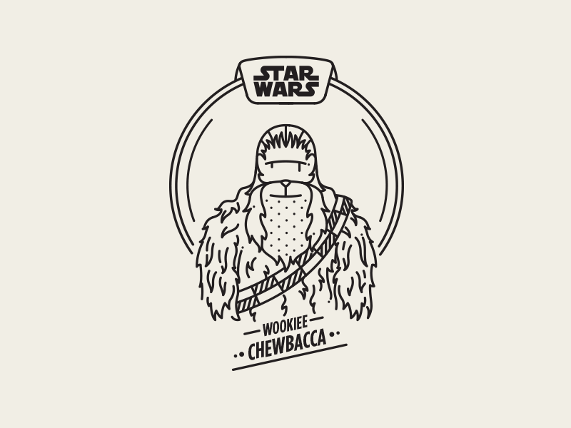 Chewbacca saber light wars beard illustration vector wookiee episode hairy chewbacca starwars