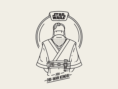 Obi Wan Kenobi beard episode hairy illustration jedi light obiwankenobi saber starwars vector wars