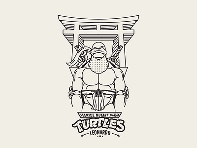 Leonardo cartoon cowabunga illustration leonardo mutant ninja pizza teenage turtles vector