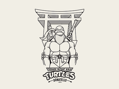 Donatello cartoon cowabunga donatello illustration mutant ninja pizza stick teenage turtles vector