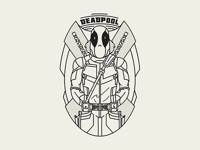 Deadpool costume deadpool funny hero illustration mask red sword vector