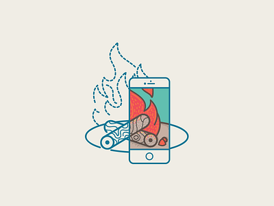 iPhone + Camp Fire camp fire icon illustration iphone istanbul vector wood