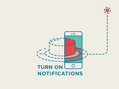 Turn On Notifications button icon illustration iphone line notifications of turn vector