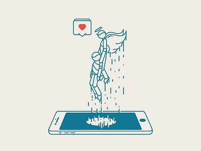 Bring Back To Life angel heart illustration iphone life mobil swamp tech vector
