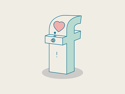 Facebook Arcade Game arcade coin facebook game heart icon illustration joystick push vector
