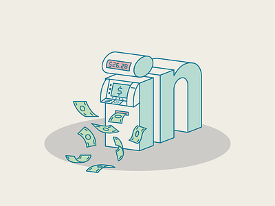 Linkedin Banking atm button dolar illustration linkedin logo money social vector