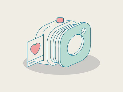 Instagram & Polaroid badge heart icon illustration instagram like logo machine photo polaroid vector