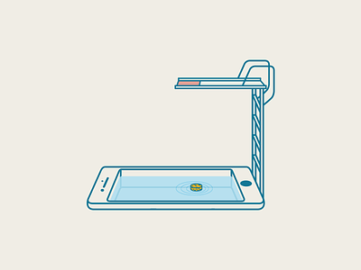 Phone Pool illustration iphone pool sponge stairs summer tech vector water