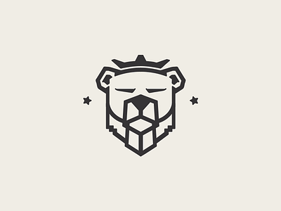 Young Bear Studio agency animal black brand crowe logo star studio