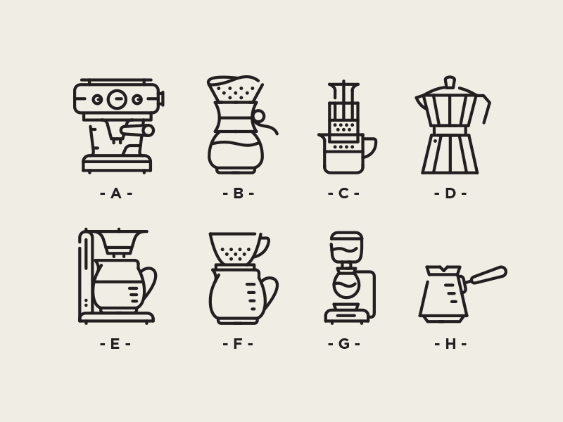 Coffee Brewing Icons by Turgay Mutlay on Dribbble