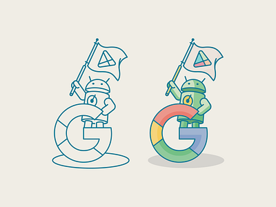 Google Employee Android android character flag g google googleplay illustration smile superg vector