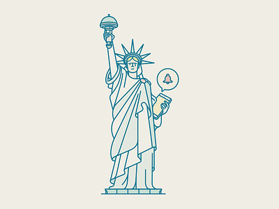 Liberty Notifications icon illustration ipad liberty newyork notfication tech the statue of liberty vector