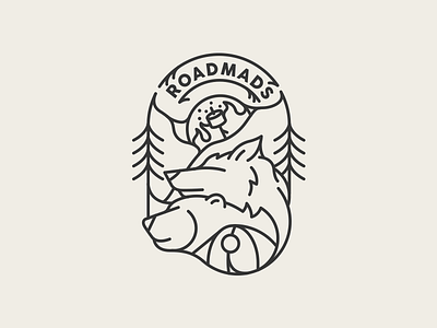 Roadmads Camp Branding bear camp icon logo marshmallow mountain roadmads tent tree vector way wolf