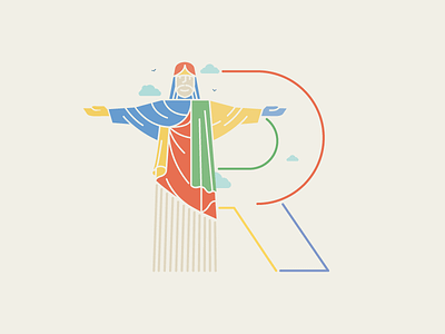 Rio + Google cloud font google icon illustration jesus rio saopaulo statue typo vector