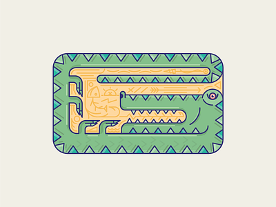 Crocodile Tribe color crocodile dribbble fear green hieroglyph icon illustration rectangle team tribe