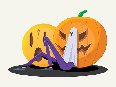 Halloween Friends! fear friends ghost halloween icon illustration mandala pumpkin smile vector