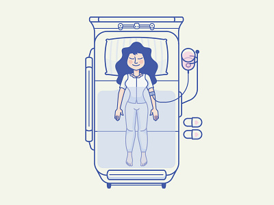 Still Happy color design happy heart hospital icon illustration sick vector woman