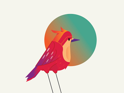 Sweet Lonely bird animal bird branding color design icon illustration logo vector