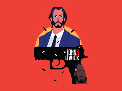 His name is John Wick! branding bullet design eye gun icon illustration johnwick typogaphy vector vectorart