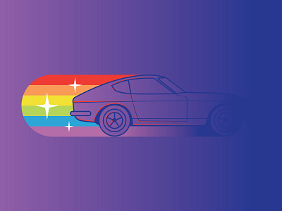 Fast and colorful car colorful design fast icon illustration rainbow start startup vector