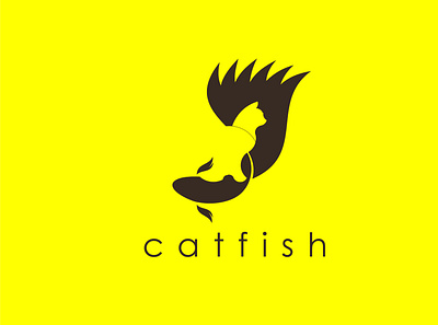 Catfish Logo Yellow branding business logo catfish creative logo flat logo logo logo creator logo design minimal minimalist minimalist logo modern unique logo