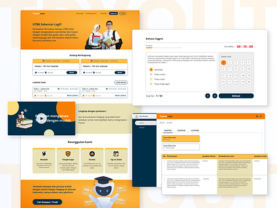 Tryout online exam and practice for exams UI design elearning exam highschool oline exam tryout uiux