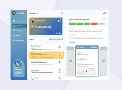 Welook - Recruitment Management Platform [1/3] application branding dashboard design frontend graphic design illustration logo ui uiux