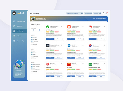 Welook - Recruiter Management Platform [3/3] application branding dashboard design frontend graphic design illustration logo ui ui recruitment platform ui web uiux web developer