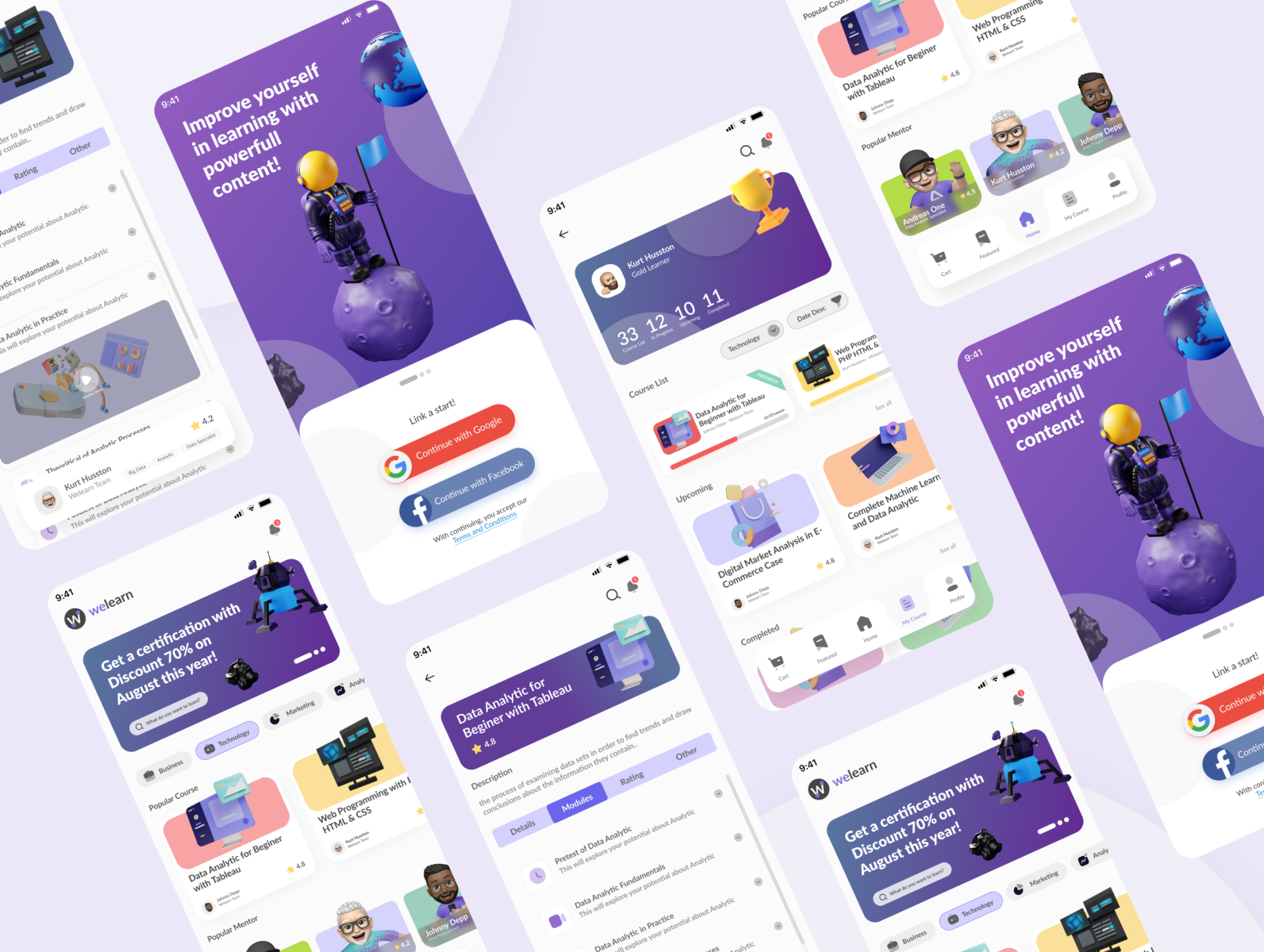 Mobile UI - Learning Platform [LMS] by Hanafi Indra on Dribbble