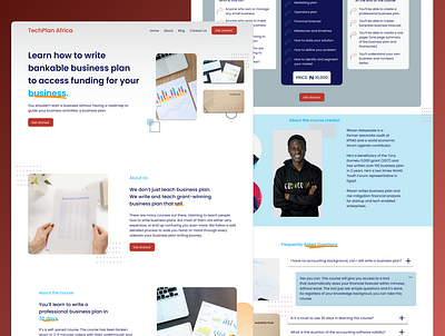 Landing page for a Business plan writing company branding design icon illustration typography ui ux