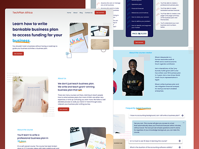 Landing page for a Business plan writing company