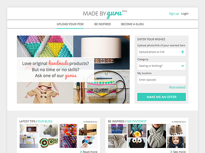 Made By Guru - Homepage design homepage sketch startup ux website