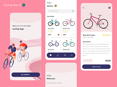 cycling app app design app designer design ecommerce