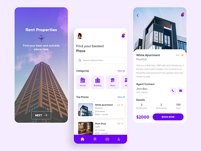 rent property app app design app ui design