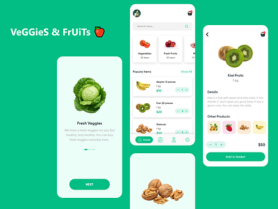 veggies and fruits selling app app design ecommerce