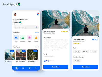 travelling app app design design ecommerce