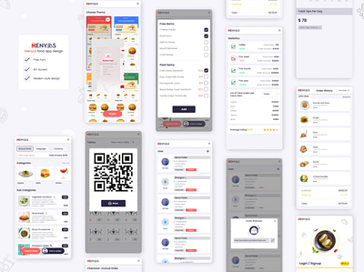 Menyos - Food order application app design applicaiton design application branding design ecommerce illustration ui ui kit design ux vector