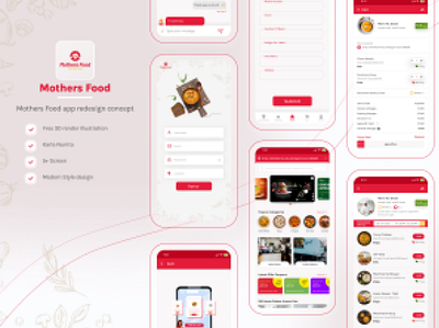 Motherfood Appliation app app design application application design branding design illustration logo ui ui kit design ui ux ux vector