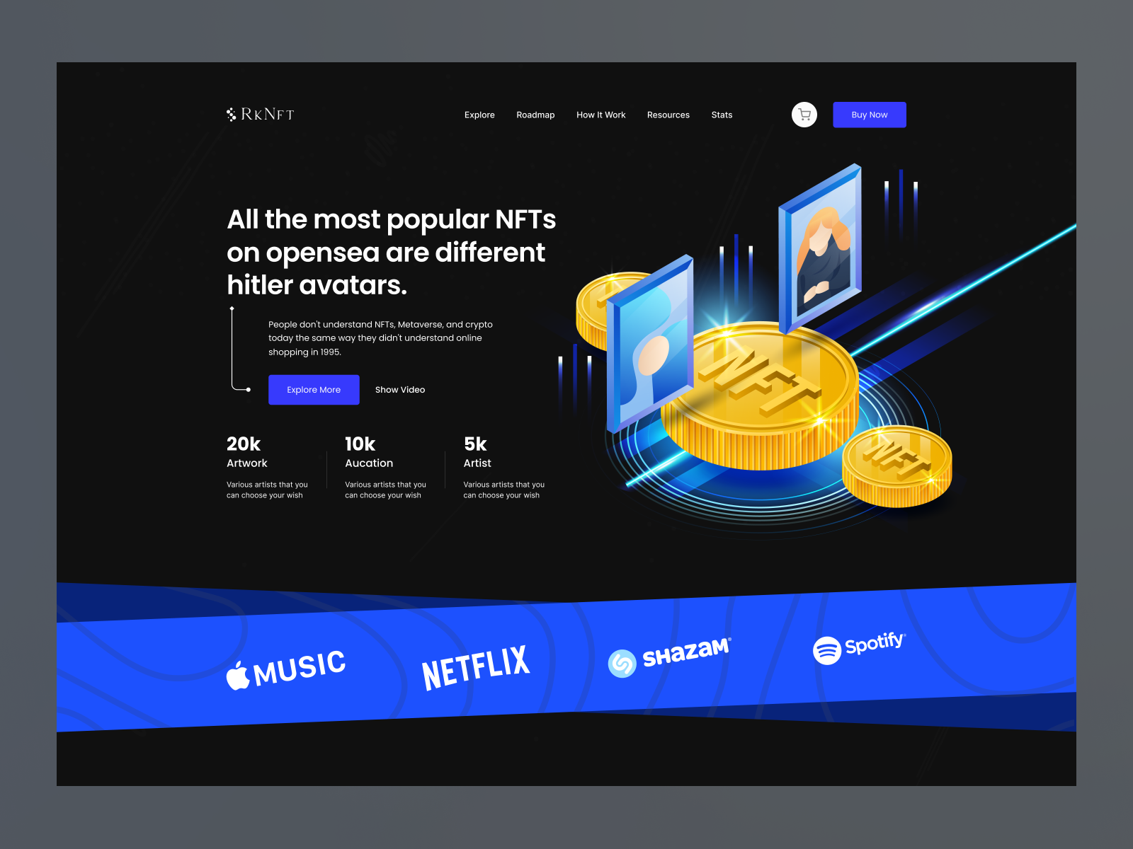 NFT Website Landing Page - Dark by Rejaul Karim Babor _ on Dribbble