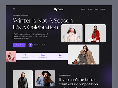 Winter Clothes Fashion Landing Page - Dark beauty branding clothing clothingshop design dribbble2023 ecommerce fashion fashionblog figma homepage landing page magazine outfit rkbabor style ui webdesign winterclothing wintercollection