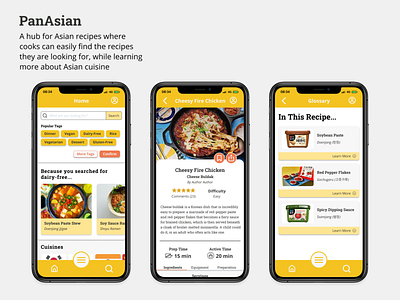 PanAsian Recipe App concept cooking app food app recipe app ui ux