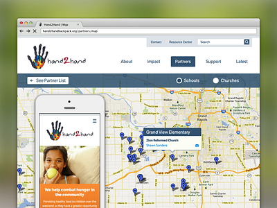 Hand2hand non profit responsive web design