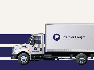 Premier Freight Logo Application branding logo