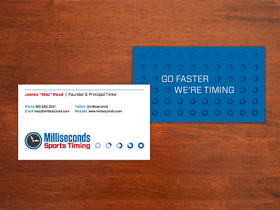 Milliseconds Sports Timing Business Card business cards identity print