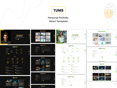 Tunis- Personal Portfolio React Template cv personal portfolio portfolio react resume vcard