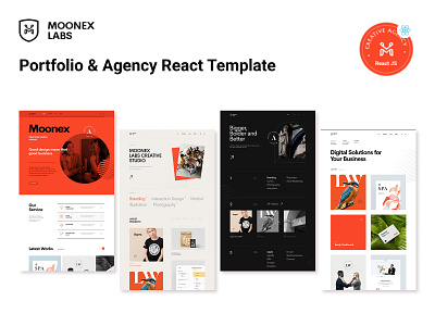 Moonex - Portfolio & Agency React Template web design agency web design service