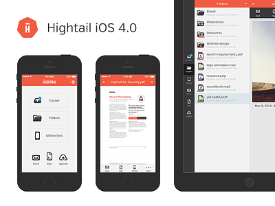 Hightail iOS 4.0 app design hightail interface design ios ios7 ipad iphone mobile product design redesign ui design